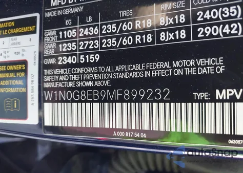 2021 Mercedes-Benz Glc 300 4Matic Suv z USA, uszkodzony, nr VIN W1N0G8EB9MF899232